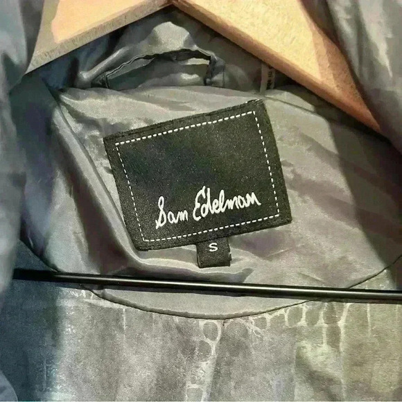 SAM EDELMAN Quilted Hooded Down Puffer COAT Faux Fur  Jacket Sz Small - Picture 3 of 8